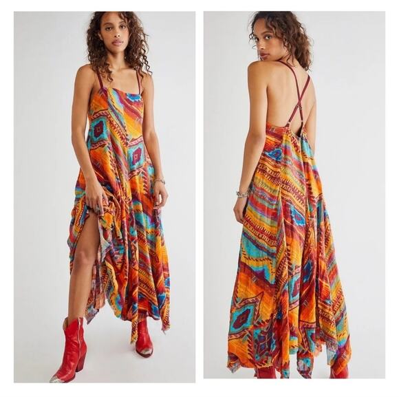 Free People Dresses & Skirts - Free People Sahara Dress NWT Rare Desert Boho Western Serape Rodeo Hippie Tribal
